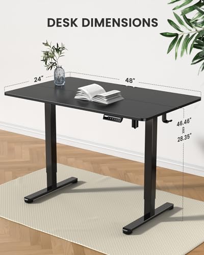 ErGear Height Adjustable Electric Standing Desk 48 x 24 Inches, Walnut S608