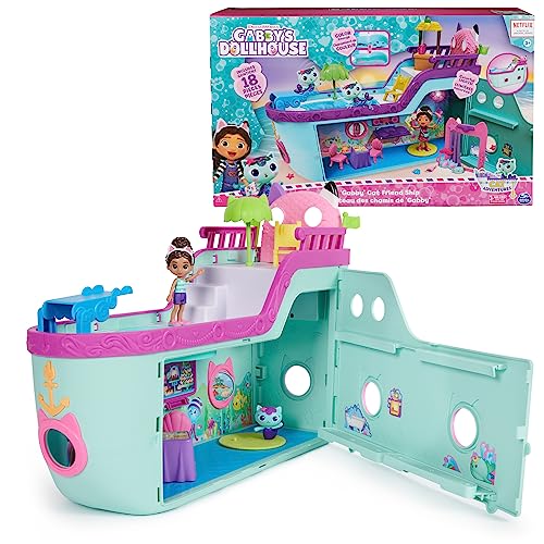 Gabby's Dollhouse Travel Themed Figure Set with Gabby Doll, 5 Cat Toys & Accessories C7473