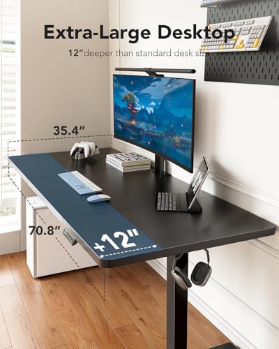 HUANUO Electric Standing Desk 71 x 35 inch Height Adjustable Sit Stand Desk H24537