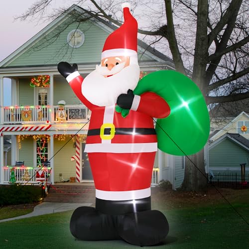 Giant Inflatable Santa Claus with LED Lights Outdoor Christmas Decorations W1618