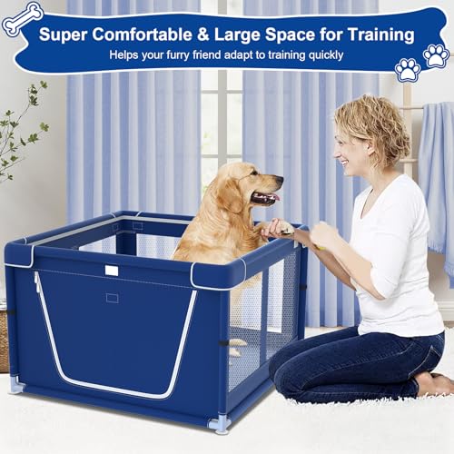 42x42x25.6 Inches Puppy Playpen with Gate for Small Dogs Indoor & Outdoor G192