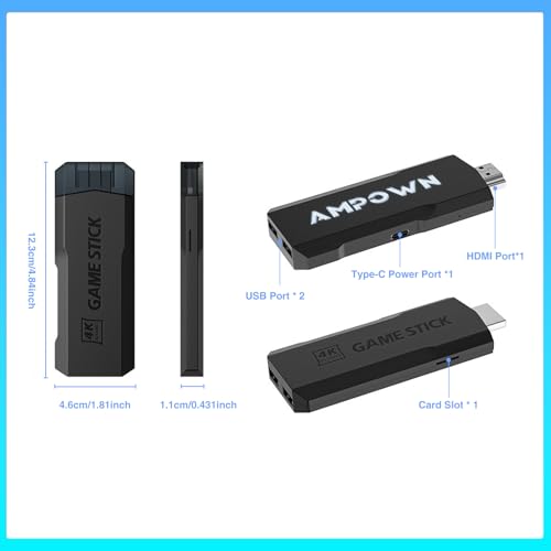 Retro Gaming Console 4K HD Game Stick with 128+256G TF Cards and Dual Controllers X778