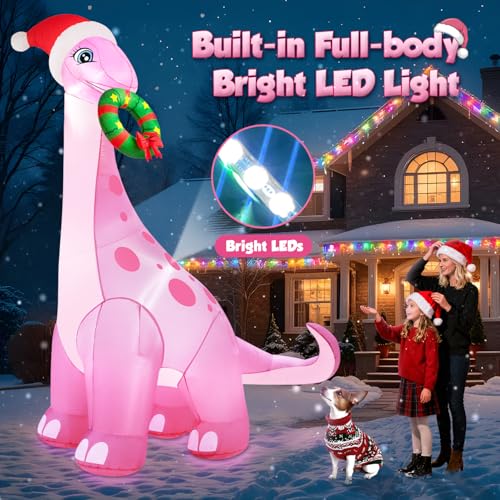 12FT Giant Christmas Inflatables Snowman with Music & 360° Rotation LED Lights E6136