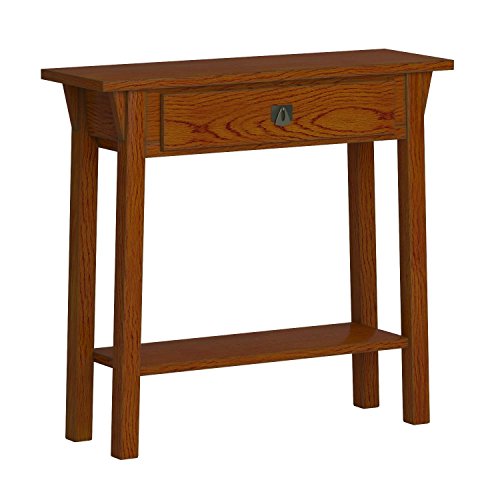 Leick Home 8233 Mission Console Table, Solid Wood, Medium Oak Finish L774