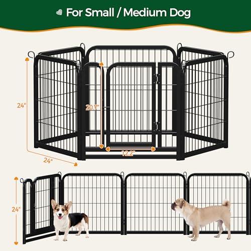 Yaheetech Dog Playpen Outdoor 40 Inch 8 Panels Metal Pet Fence I4784