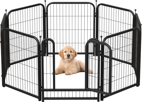 Metal Dog Playpen 40 Inch Height 16 Panels Indoor Outdoor Black-Silver W932257