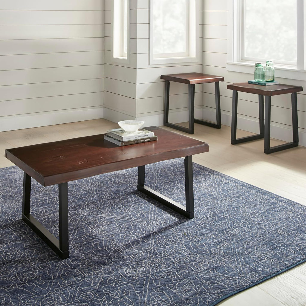 Jennings - Live Edge 3 Piece Occasional Table Set - Brown