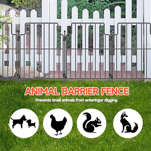10Pack Decorative Garden Fence, 21in x10.83ft, Rustproof Metal Animal Barrier H73601