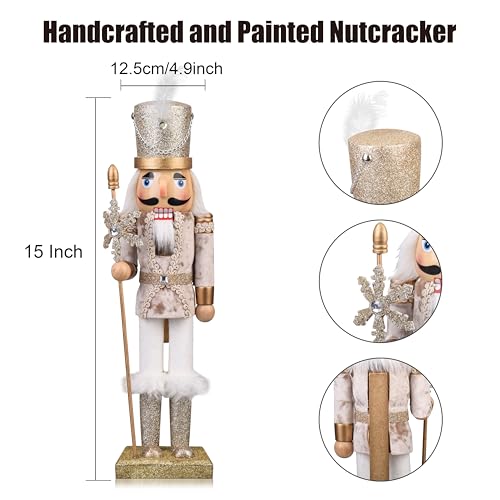 Gold Wooden Nutcracker Soldier Christmas Decor 15 Inch M218