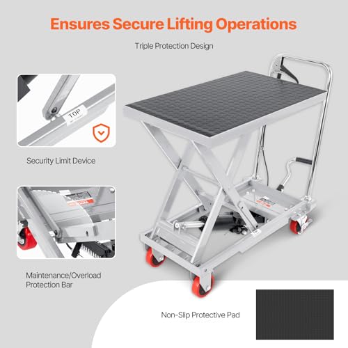 VEVOR Electric Lift Table 330 lbs Capacity, Height Adjustable, Black Y3219