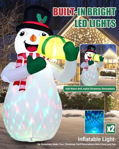 Christmas Inflatable Snowman with Penguin Yard Decoration with LED Lights K4000