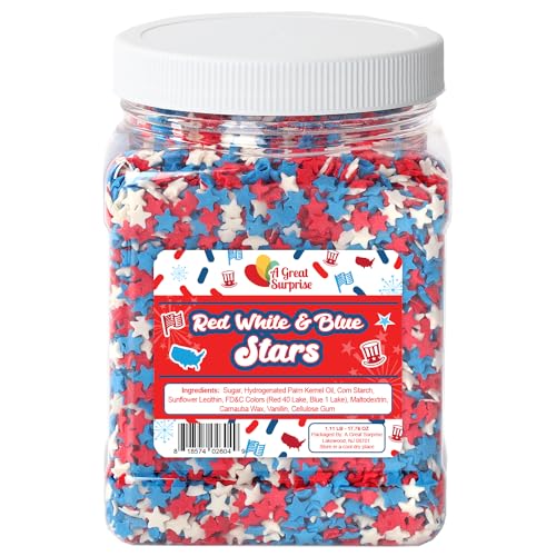 Snowflake Confetti Sprinkles - 1.2 Pounds - Blue & White Jimmies for Baking A6962