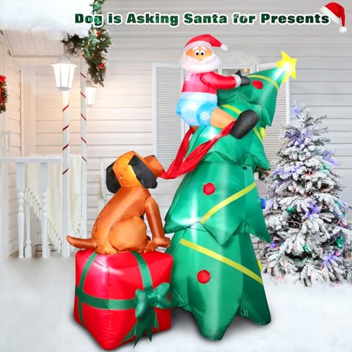 10 FT Inflatable Santa Claus with LED Lights for Outdoor Christmas Decor L40414