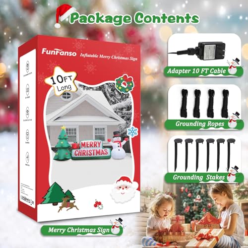 10 FT Christmas Inflatables Snowman Outdoor Yard Decorations with LED Lights C52642