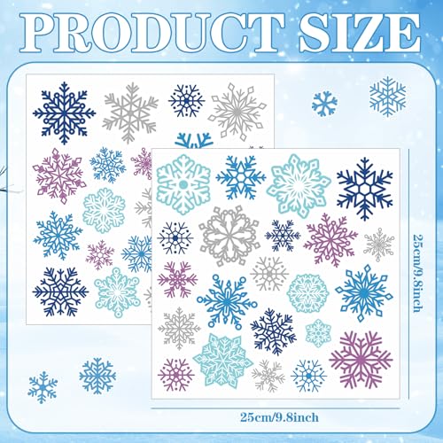 Pickmesh 45 Pcs Christmas Snowflake Window Gel Clings Removable Reusable U3538