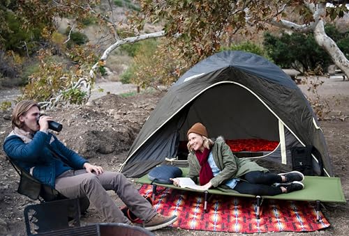 MARCHWAY Lightweight Folding Tent Camping Cot Bed with Lever Lock, Portable, 330Lbs (Black) R945221