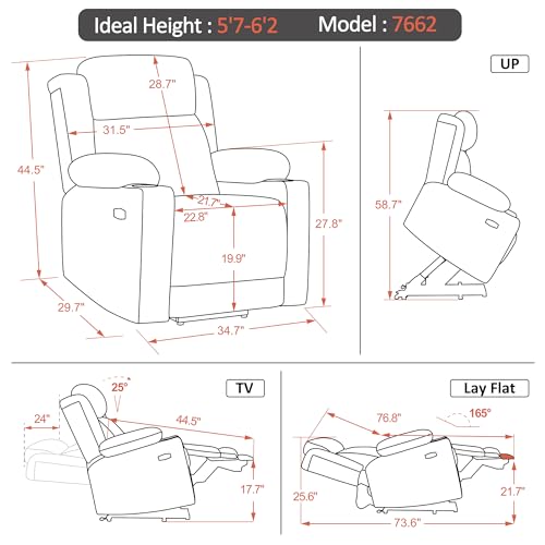 MCombo Dual Motor Power Lift Recliner Chair with Massage and Heat, Grey J16247