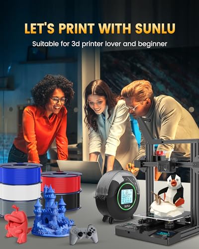 SUNLU PLA+2.0 3D Printer Filament Bundle 1.75mm, 4KG Black W6459