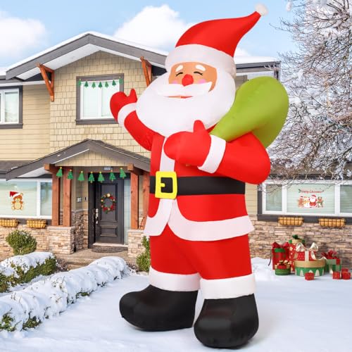 COMIN 9 ft Animated Santa Inflatable Outdoor Christmas Decoration with LEDs P87967