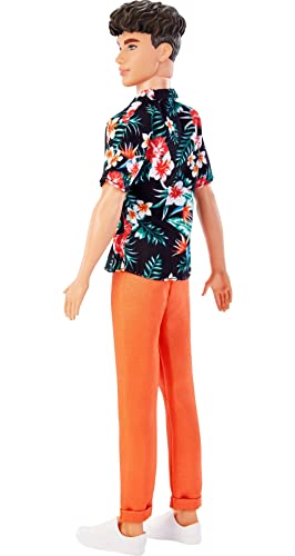 Barbie Fashionistas Ken Doll #184 with Hawaiian Shirt and Orange Pants F4234