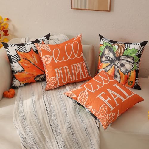 Christmas Pillow Covers 18x18 Set of 4, Double-Sided Print G493315