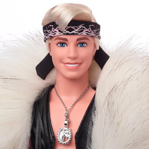 Barbie Movie Collectible Ken Doll with Faux Fur Coat and Fringe Vest U531909