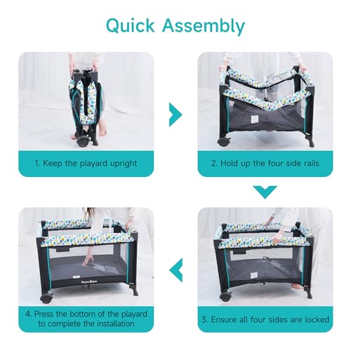 Portable Baby Playpen with Detachable Bassinet and Changing Table V6174