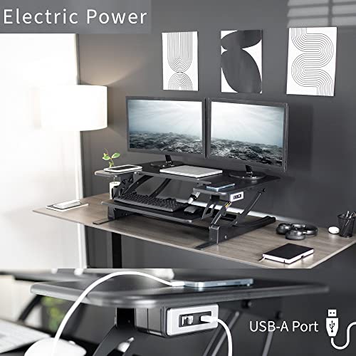 VIVO 36 inch Electric Stand Up Desk Converter, Black U953