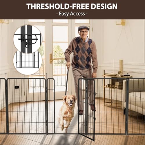 mestyl Dog Play Pen, Heavy Duty Metal Puppy Playpen with Gate, 32" Height 8 Panels Foldable S95299