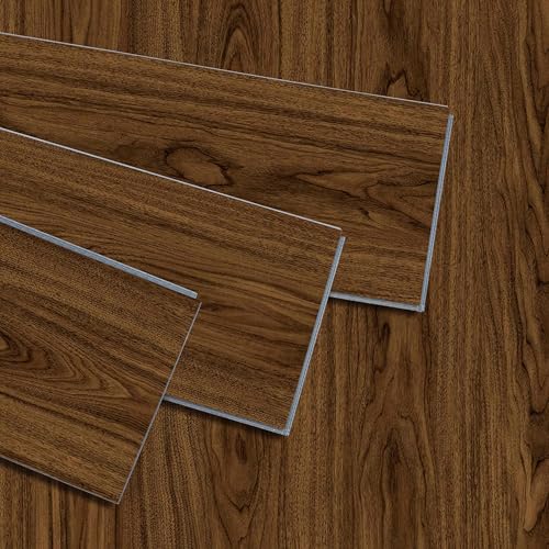 Interlocking Luxury Vinyl Flooring Wood-Look Planks SPC Rigid Core Waterproof Hickory Q852539