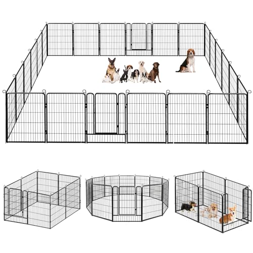 Dog Playpen 32 Inch 10 Panels Outdoor Dog Fence with Lock C803