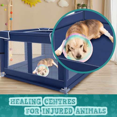 42x42x25.6 Inches Puppy Playpen with Gate for Small Dogs Indoor & Outdoor G192
