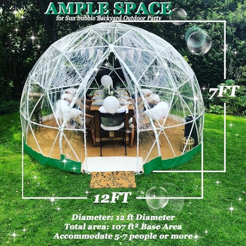 Garden Dome Igloo 12FT Clear Bubble Tent Outdoor Weather Proof Camping Patio G12136