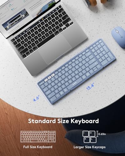 Samsers Foldable Bluetooth Keyboard and Mouse Combo, 2.4G + BT5.0, USB-C Rechargeable, for Windows Android iOS Mac OS N54454