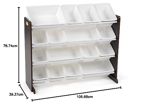 Humble Crew Supersized Toy Storage Organizer with 16 Removable Bins, Grey/White D772791