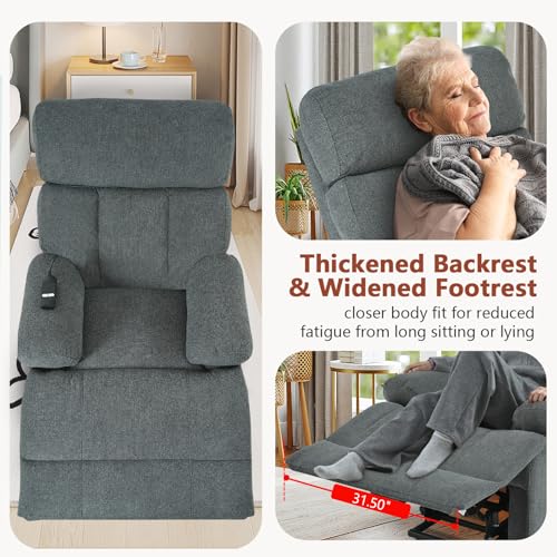 Power Lift Recliner for Elderly with Remote Control, Navy Blue P60192