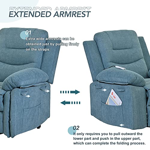 Power Lift Recliner Chair with Massage and Heat for Elderly, Beige C7169