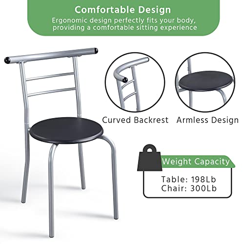 Yaheetech 3-Piece Dining Table Set with 2 Chairs, White X5971