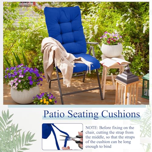 Juexica 4 Sets Outdoor Patio Chair Cushions High Back Tufted Beige D1688