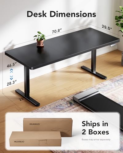 HUANUO Electric Standing Desk 71 x 35 inch Height Adjustable Sit Stand Desk H24537