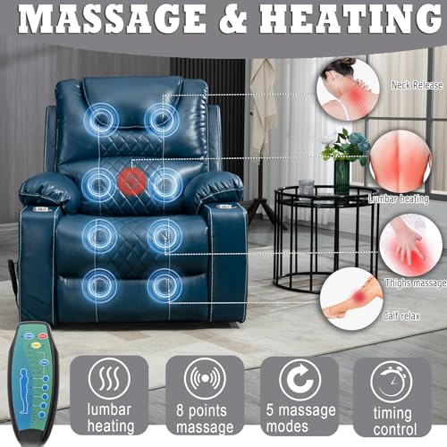 Power Lift Chair Recliner with Massage and Heat for Adults, Dual Motor H2507