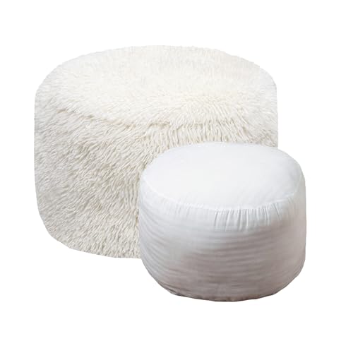 Ottoman Foot Rest Floor Pouf, Dark Coffee, 12x20 Inch X48390