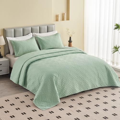 Oversized King Bedspreads 128x120 Quilted Reversible Coverlet Set Blue V6595