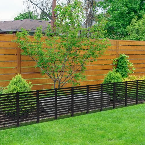 Black Fence Privacy Screen Panels 12 Pack Plastic No Dig G990