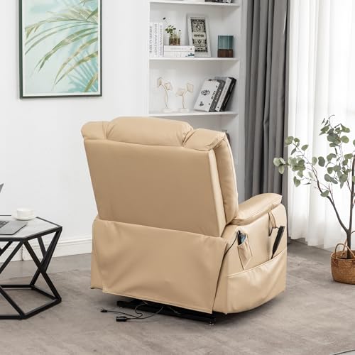 Lift Chair Recliner with Massage and Heat, Heavy Duty for Seniors, Brown V12888