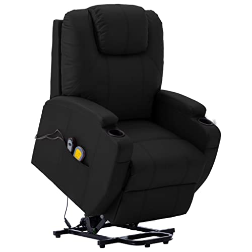 vidaXL Electric Power Lift Massage Chair with Vibration, Black Faux Leather N279187