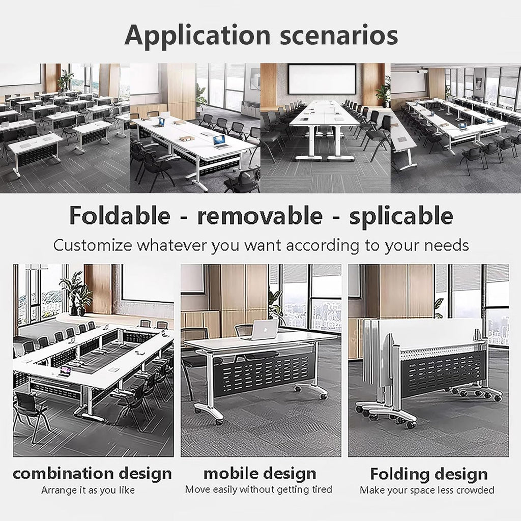 Foldable Conference Table with Casters for Meeting Rooms O33443
