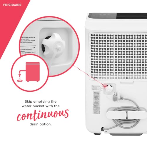 Frigidaire 50-Pint Portable Dehumidifier with Wi-Fi for Medium/Large Rooms, White Q334986