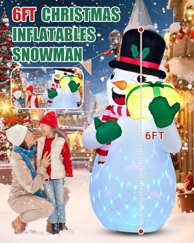Christmas Inflatable Snowman with Penguin Yard Decoration with LED Lights K4000