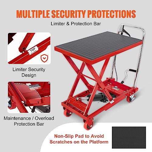 VEVOR Electric Lift Table 330 lbs Capacity, Height Adjustable, Black Y3219